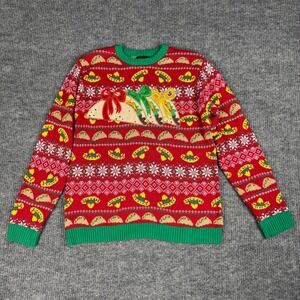 Blizzard Bay Sweater Womens M Taco Sombrero Ugly Christmas Holiday Fiesta Cotton